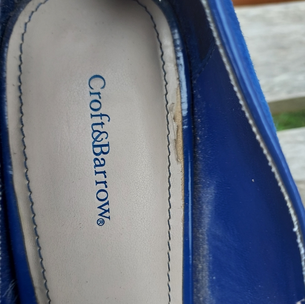 Croft & Barrow Women's Square Toe Blue Heels. - Picture 6 of 10